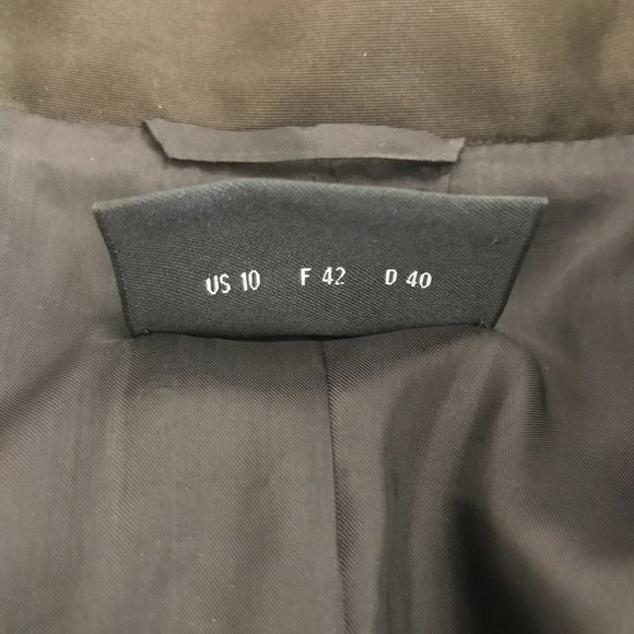 Akris Women's Size 10 Wavy Texture Wool Silk Asymmetrical Front Brown Jacket - Picture 7 of 9